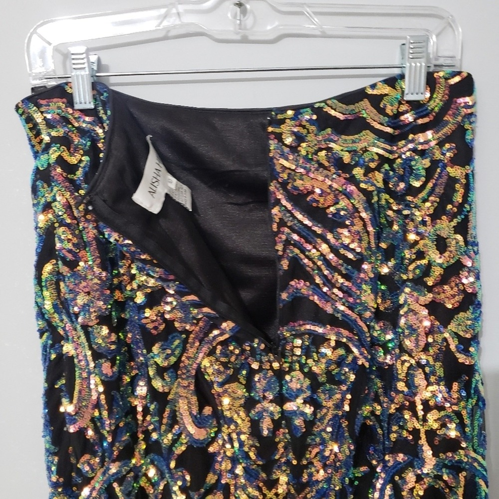 Alisha Hill Iridescent Sequin 2 Piece Prom Dress Mermaid Skirt Crop Top Size 10 - Picture 12 of 12